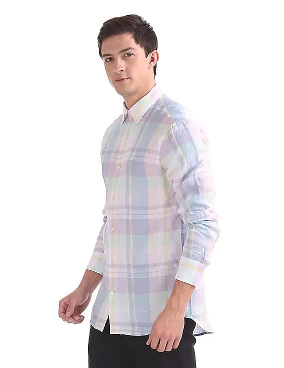 Gant Madras Linen Pastel Regular Button Down Shirt