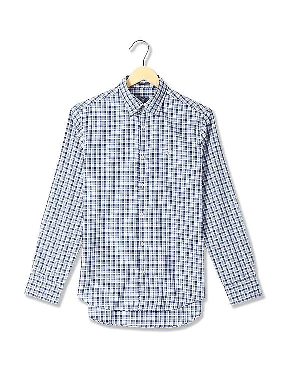 Gant Tech Prep Oxford Check Regular Fit Hidden Button Down Shirt