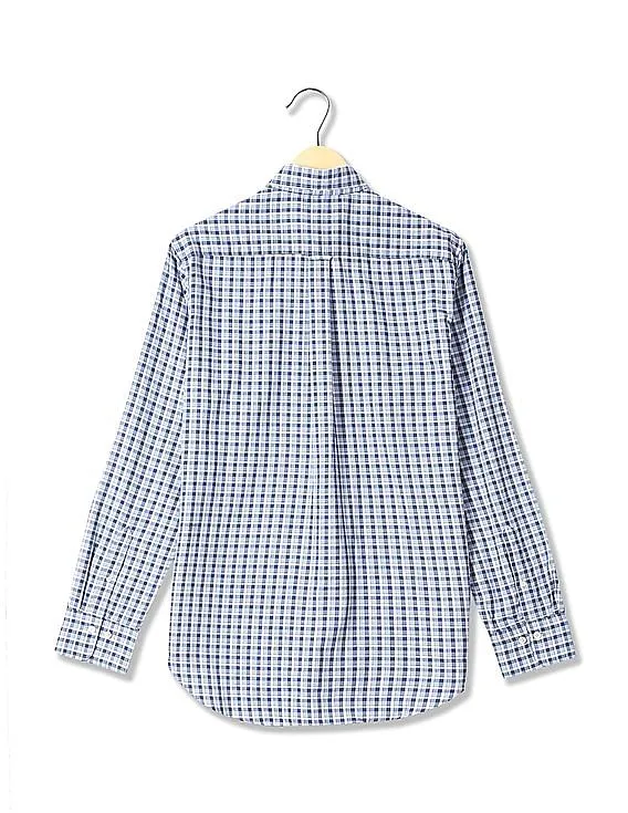 Gant Tech Prep Oxford Check Regular Fit Hidden Button Down Shirt