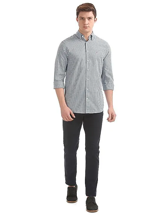 Gant Tech Prep Oxford Gingham Regular Hidden Button Down Shirt