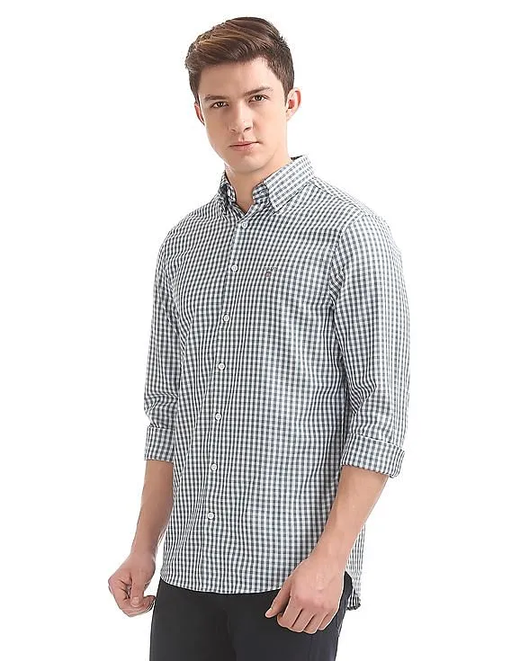 Gant Tech Prep Oxford Gingham Regular Hidden Button Down Shirt