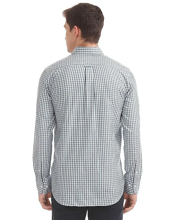 Gant Tech Prep Oxford Gingham Regular Hidden Button Down Shirt