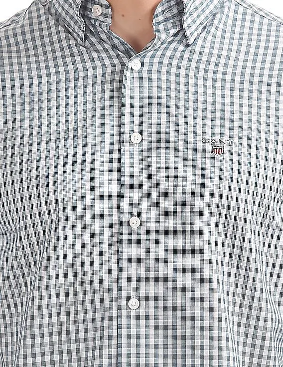 Gant Tech Prep Oxford Gingham Regular Hidden Button Down Shirt