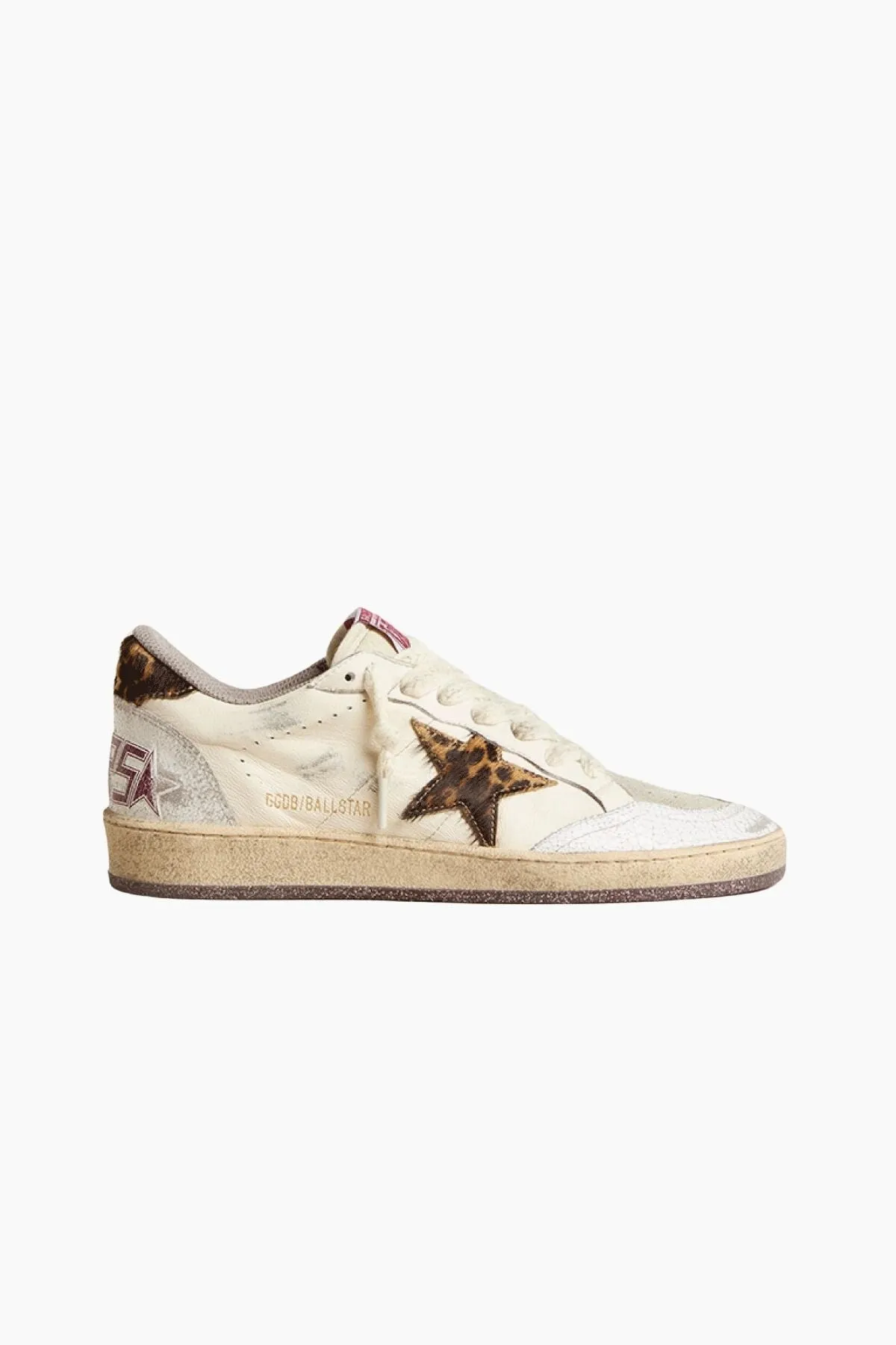 Golden Goose Ball Star Sneaker - White/ Beige/ Beige Brown Leo