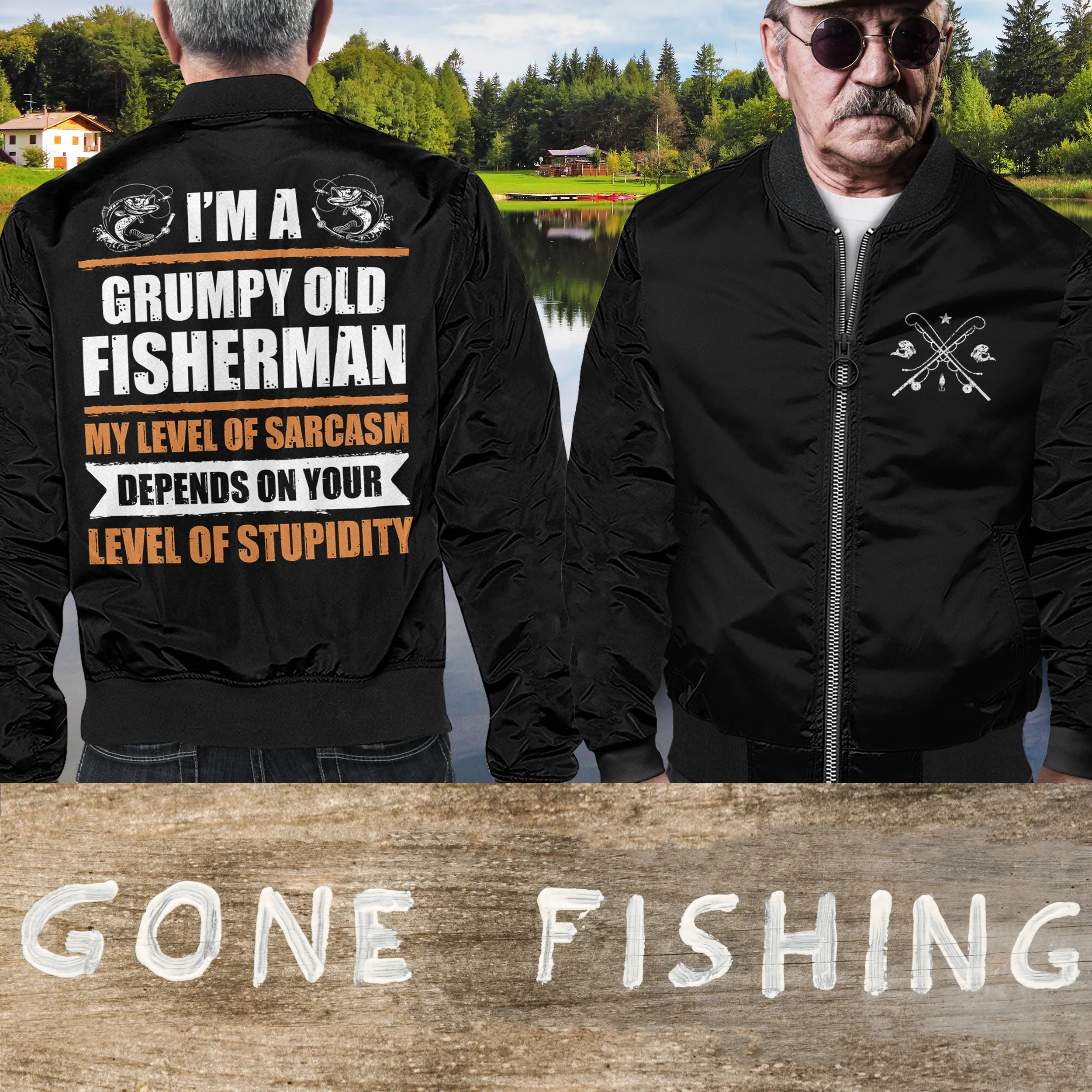 Grumpy Old Fisherman Bomber Jacket