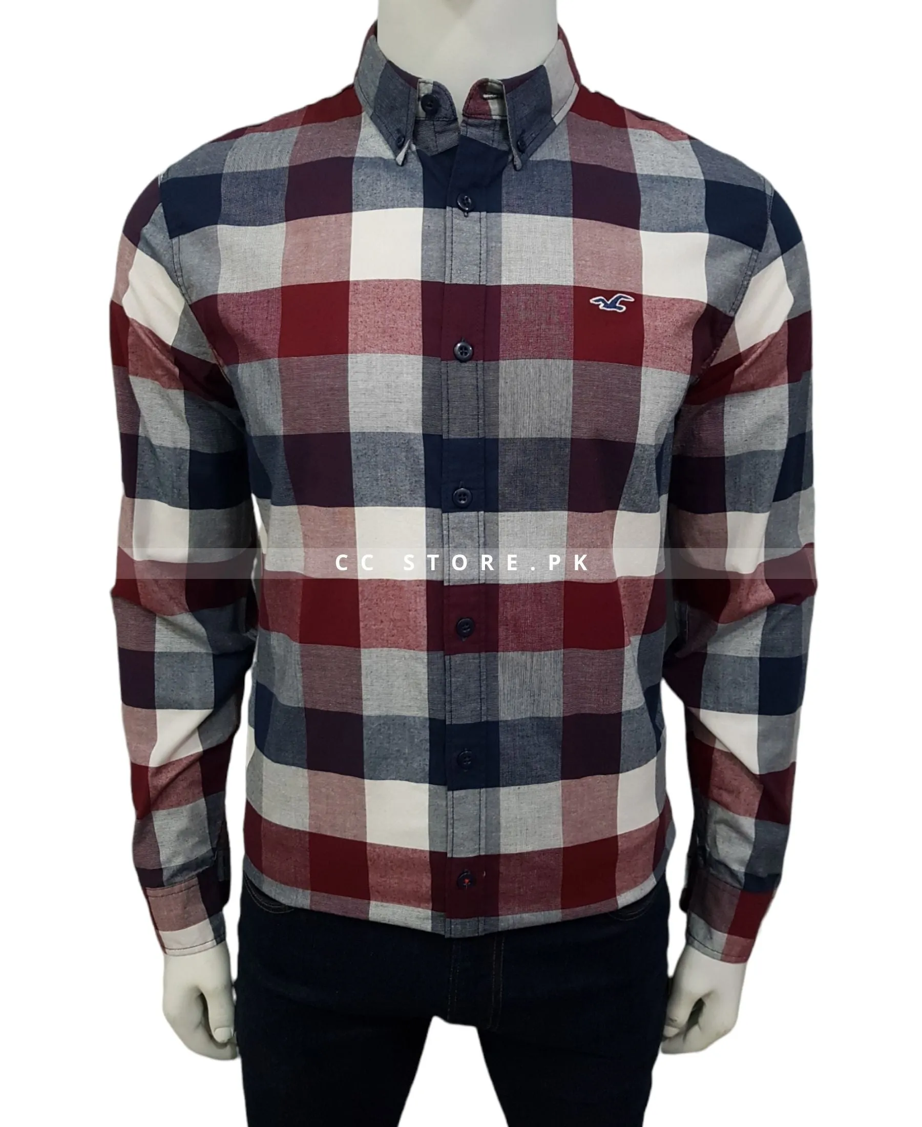 Holstr Stretch Red/White Check Button Down Shirt