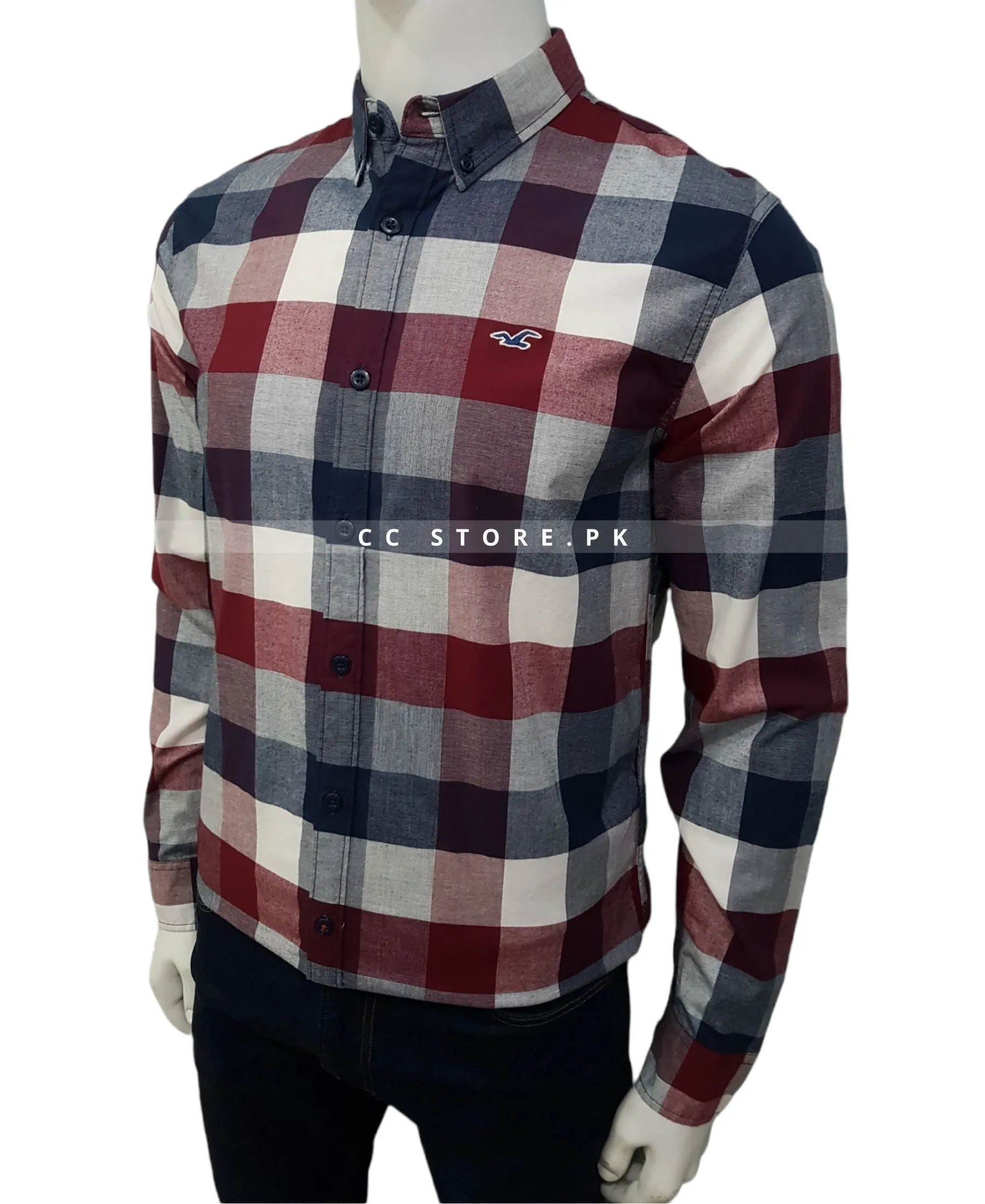 Holstr Stretch Red/White Check Button Down Shirt