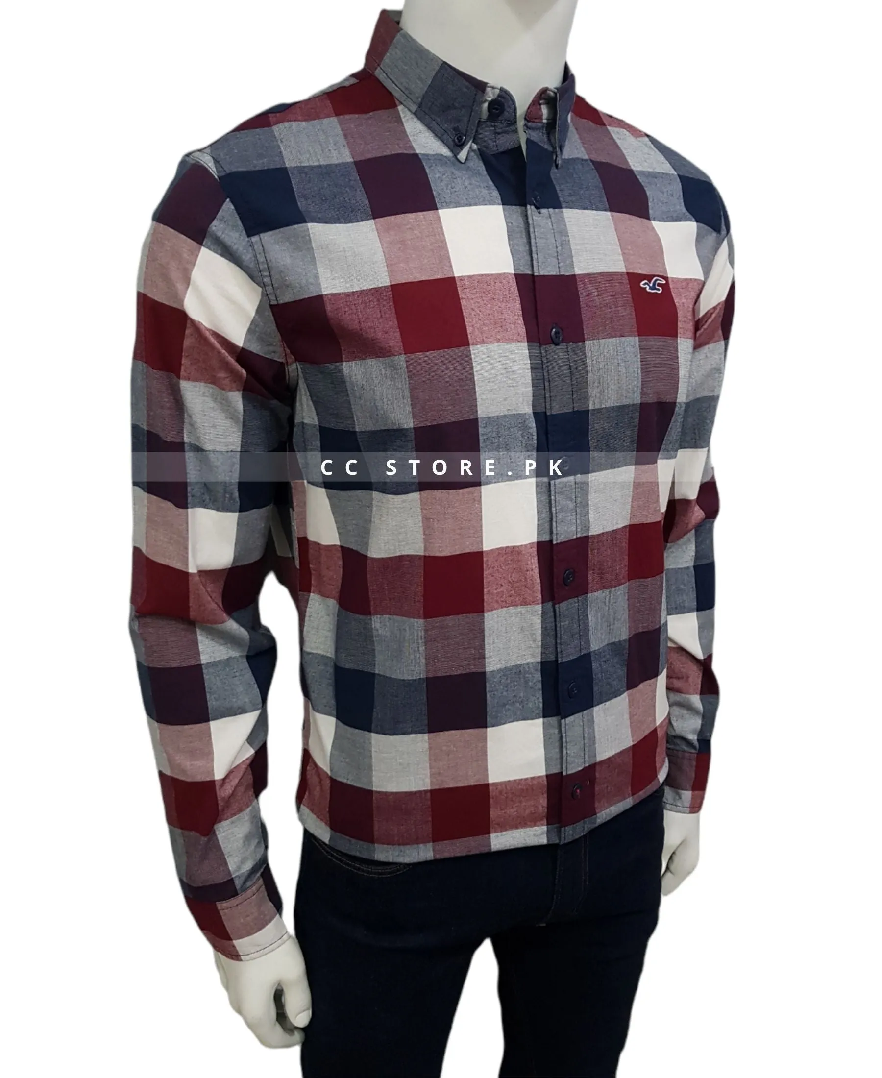 Holstr Stretch Red/White Check Button Down Shirt