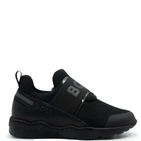 Hugo Boss Solid Black Elastic Sneaker