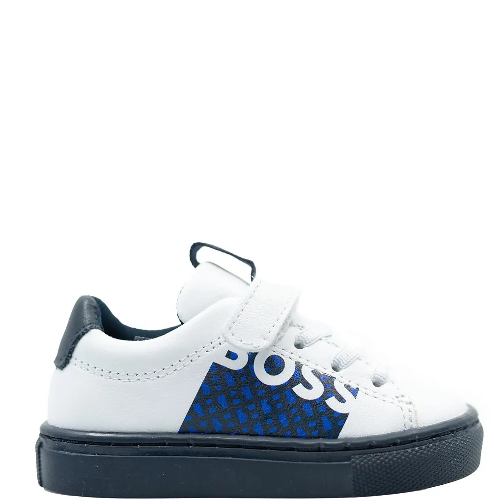 Hugo Boss White and Navy Baby Sneaker