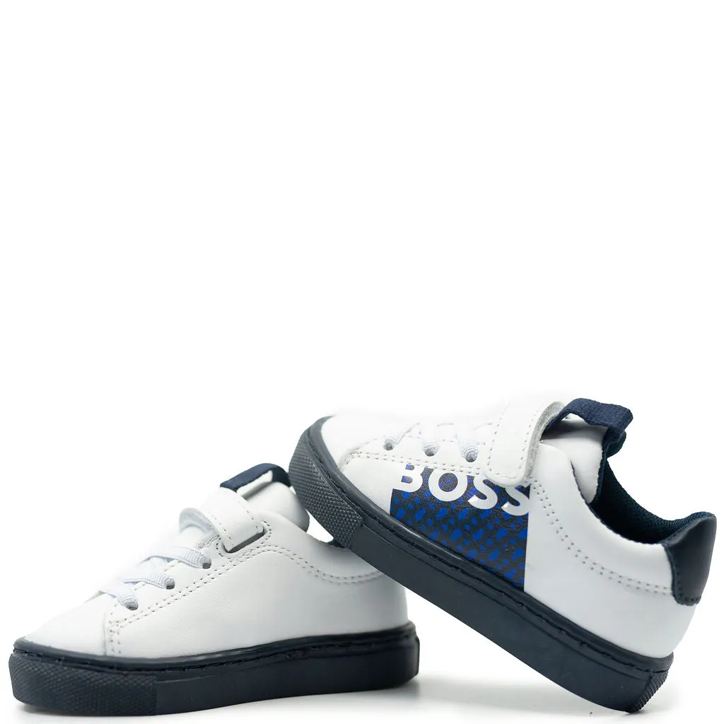 Hugo Boss White and Navy Baby Sneaker