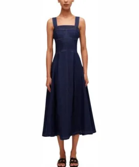 Jonathan Simkhai Cici Bustier Midi Dress In Imperial