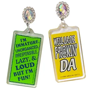 Lazy But Fun 80's Charm Earrings