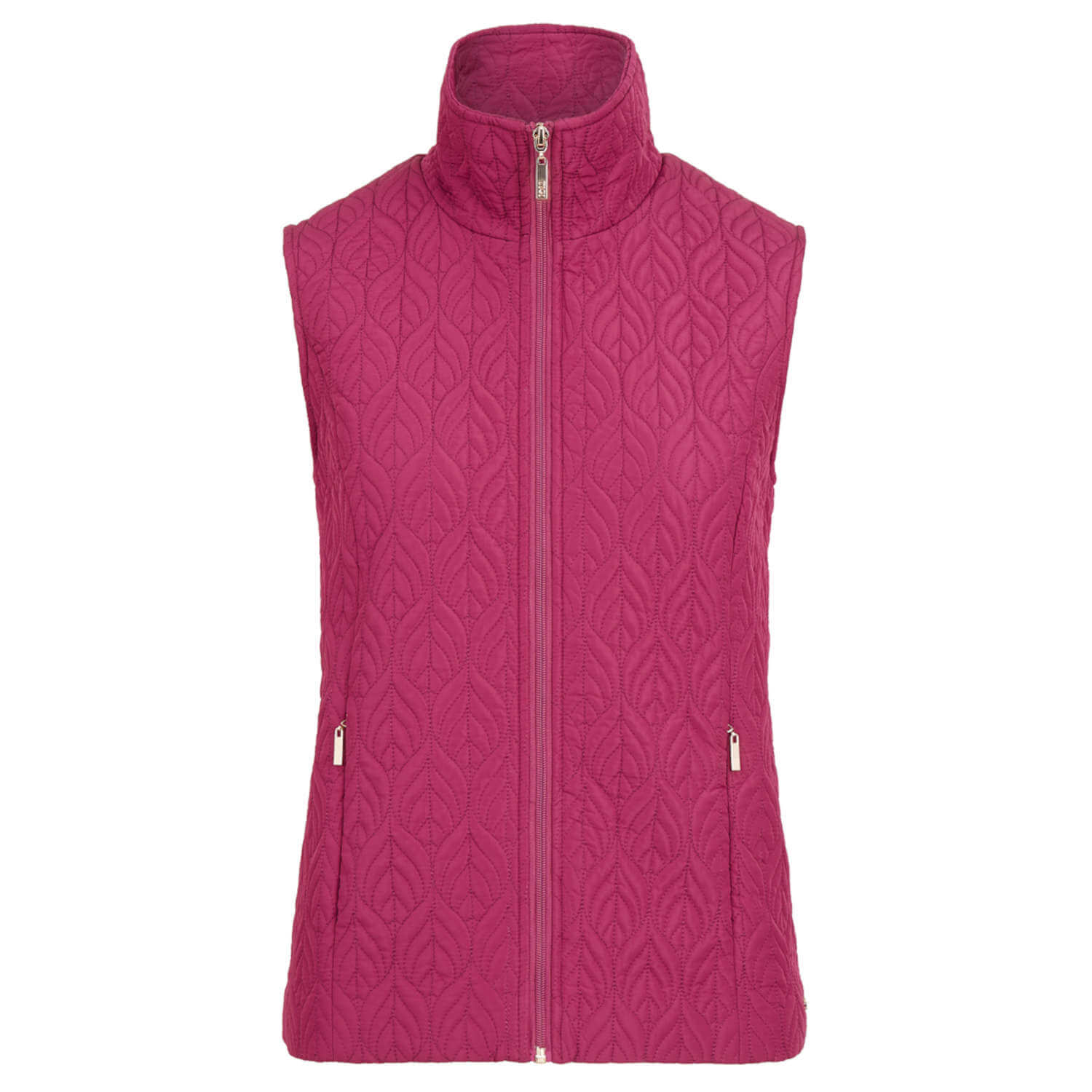 Leaf Print Gilet - Berry