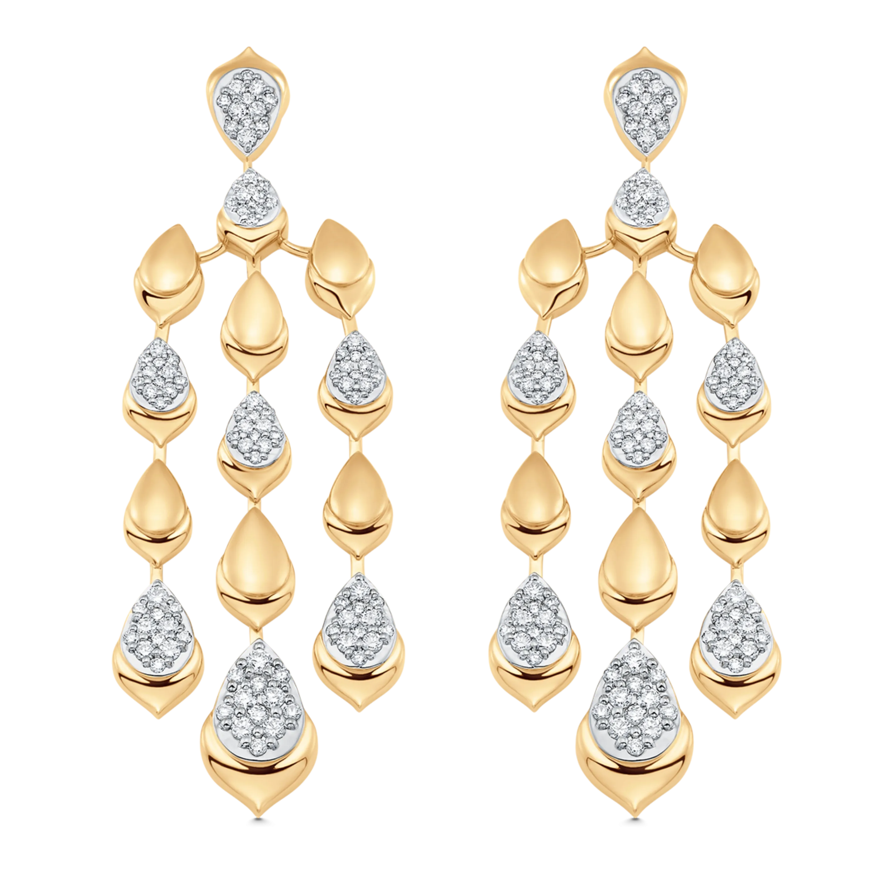 Lierre Gold and Diamond Partial Pear Drop Earring