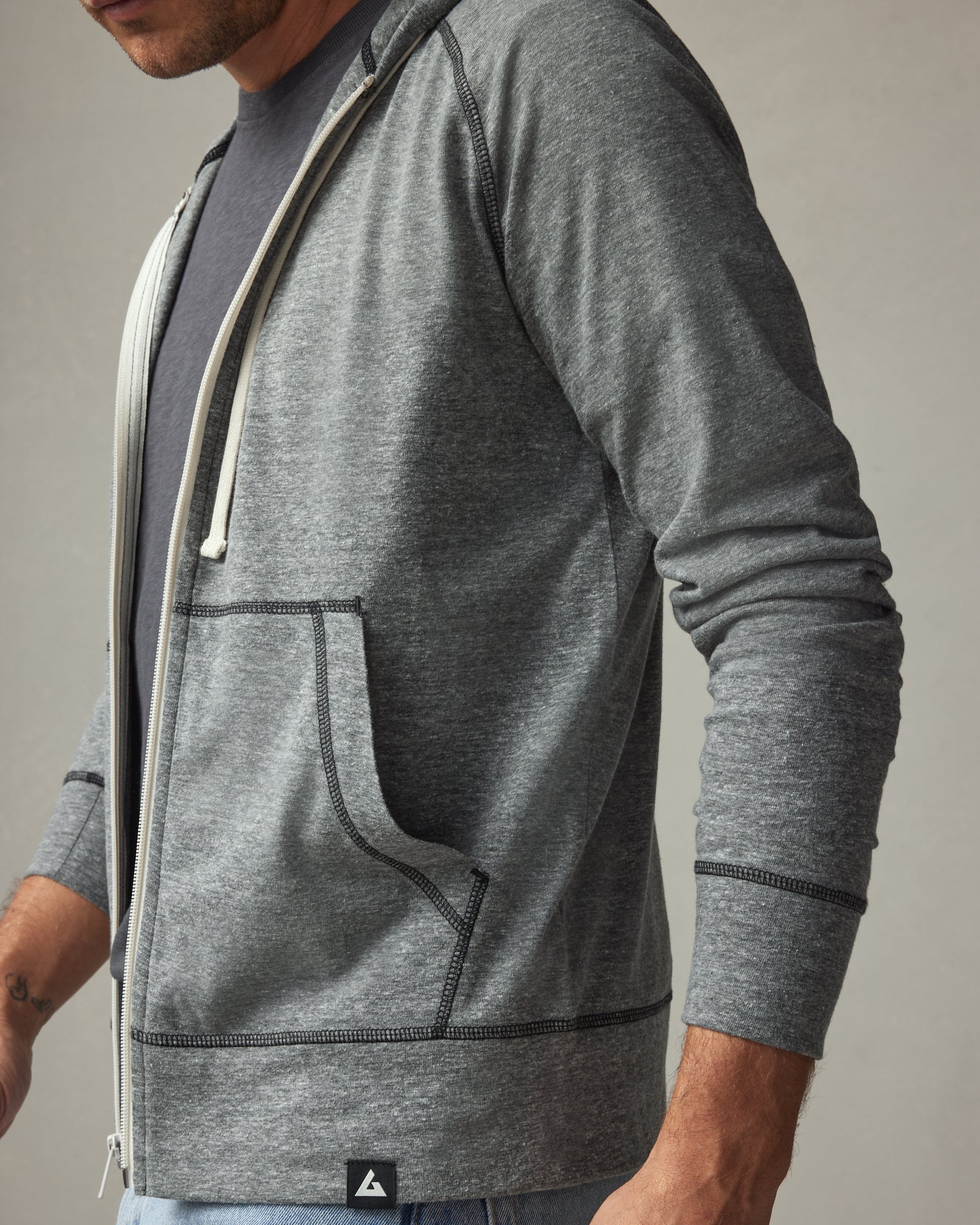 Lightweight Full Zip - Black Heather