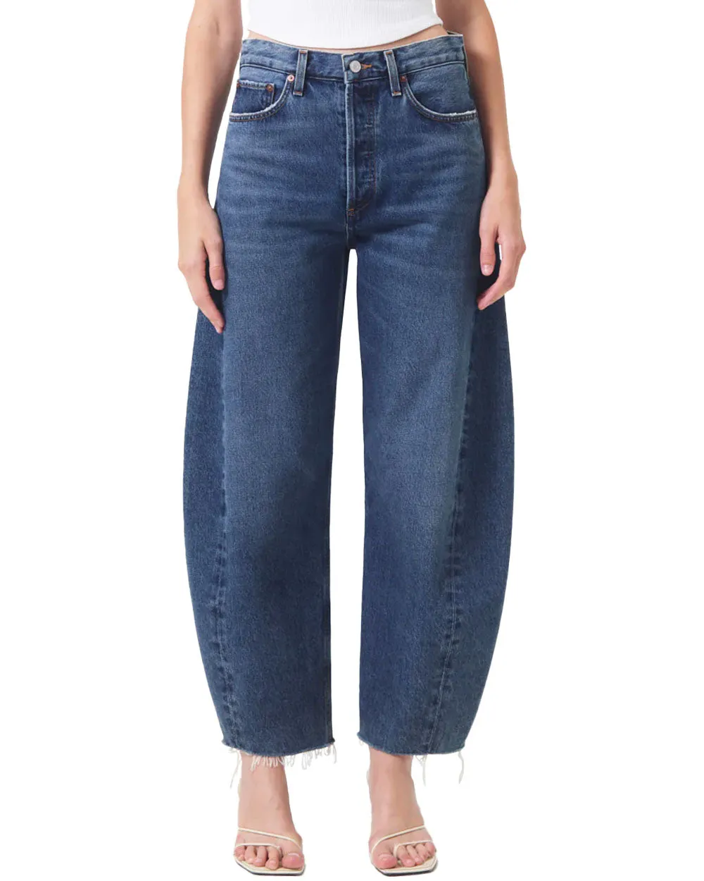 Luna High Rise Pieced Taper Jean in Control