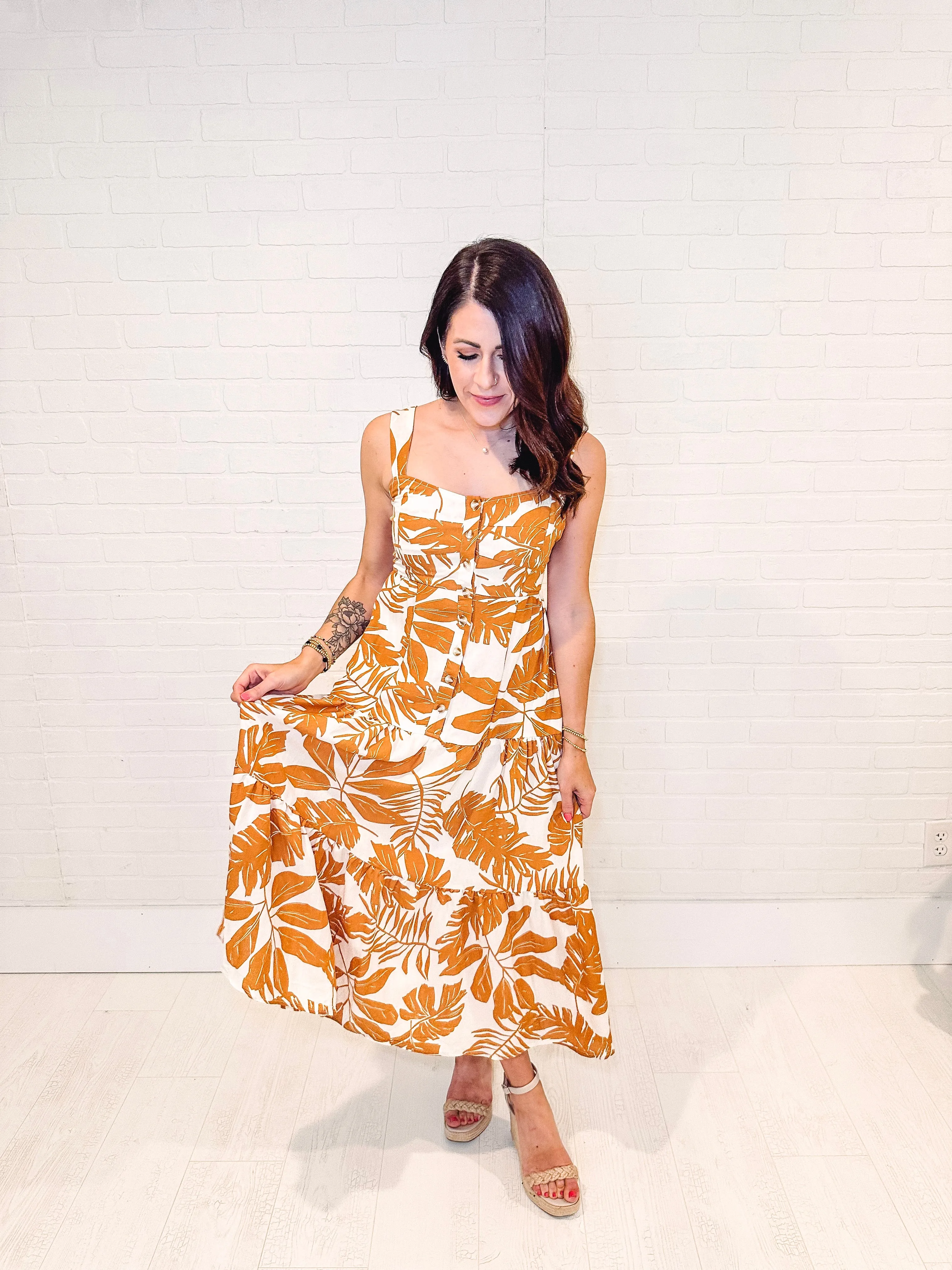 Maui Time Tropical Printed Midi Dress