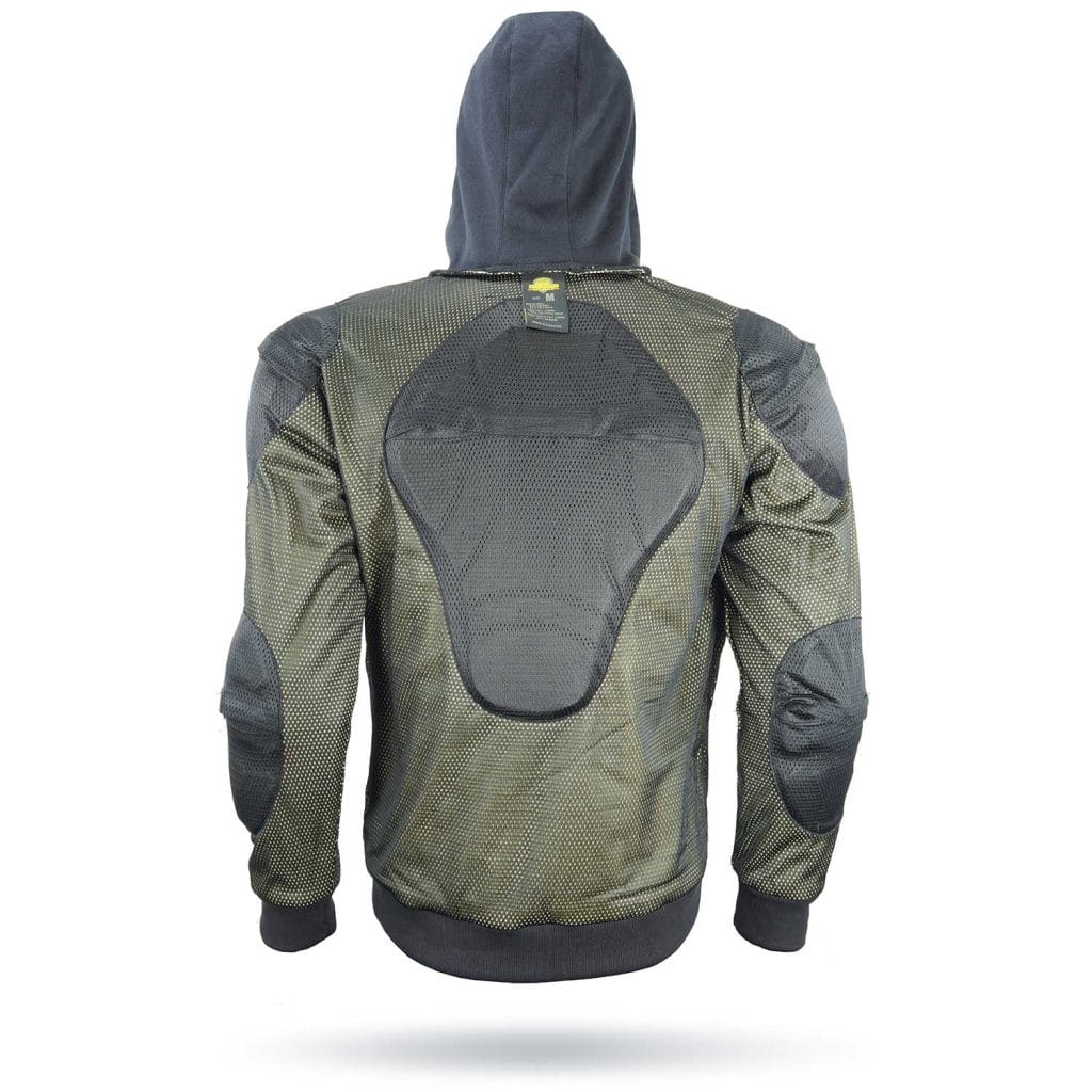 MEN MOTORCYCLE FLEECE HOODIES REINFORCED WITH KEVLAR