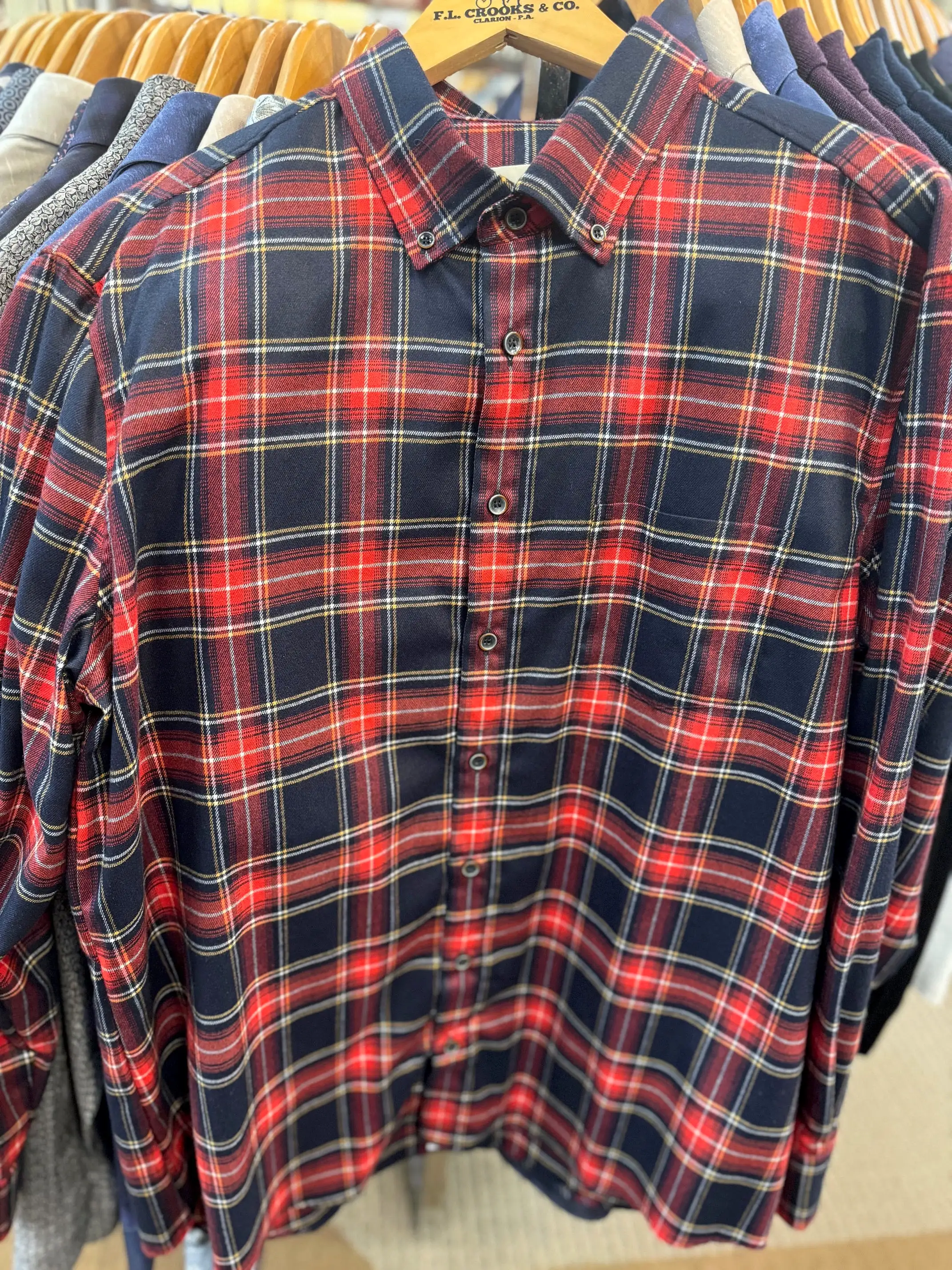 Men's Haupt | 1926 Soft Brushed Feel Button Down Shirt | Red Plaid