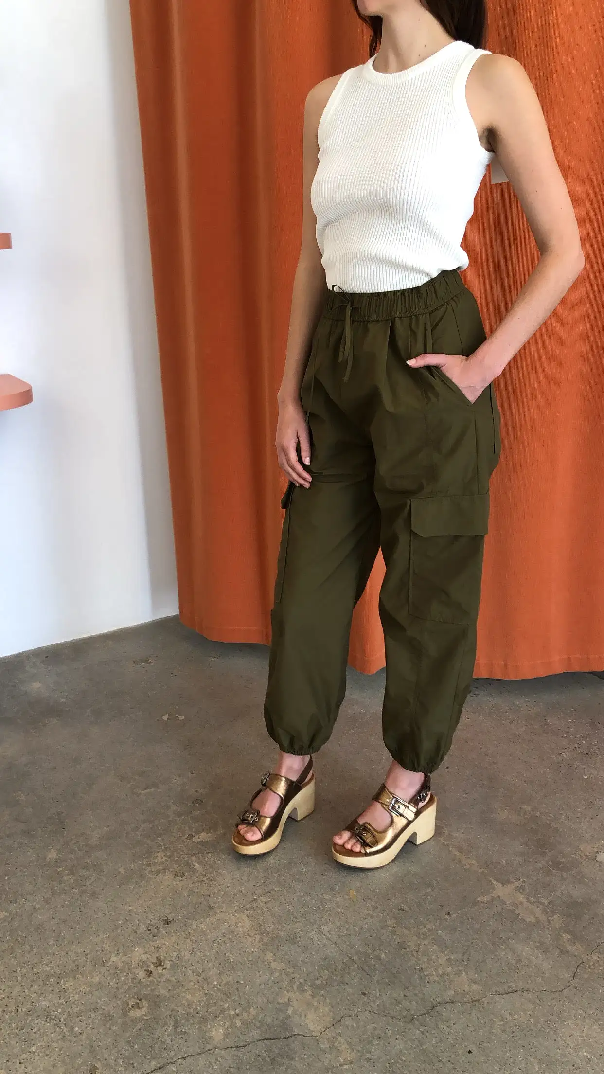 Mijeong Park Cargo Pants Olive