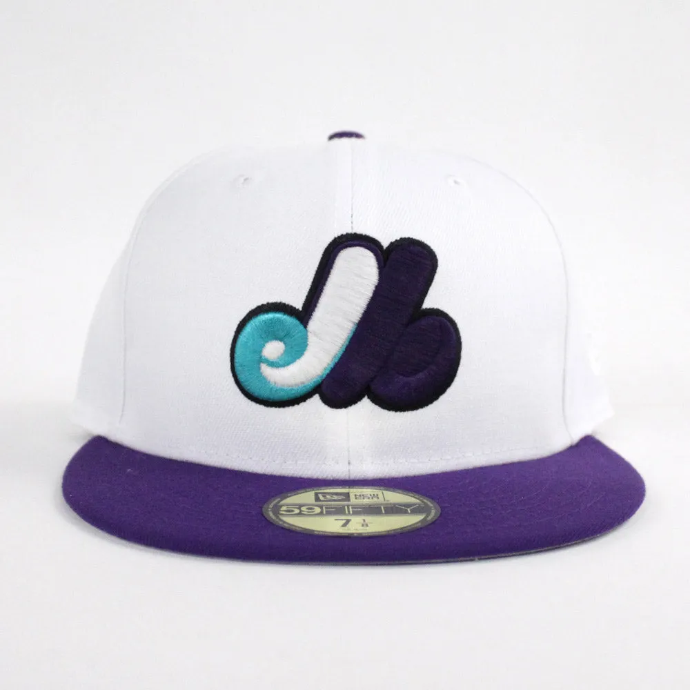 Montreal Expos New Era Fitted 59Fifty hat (Air Jordan 5 Grape Gray Under Brim)