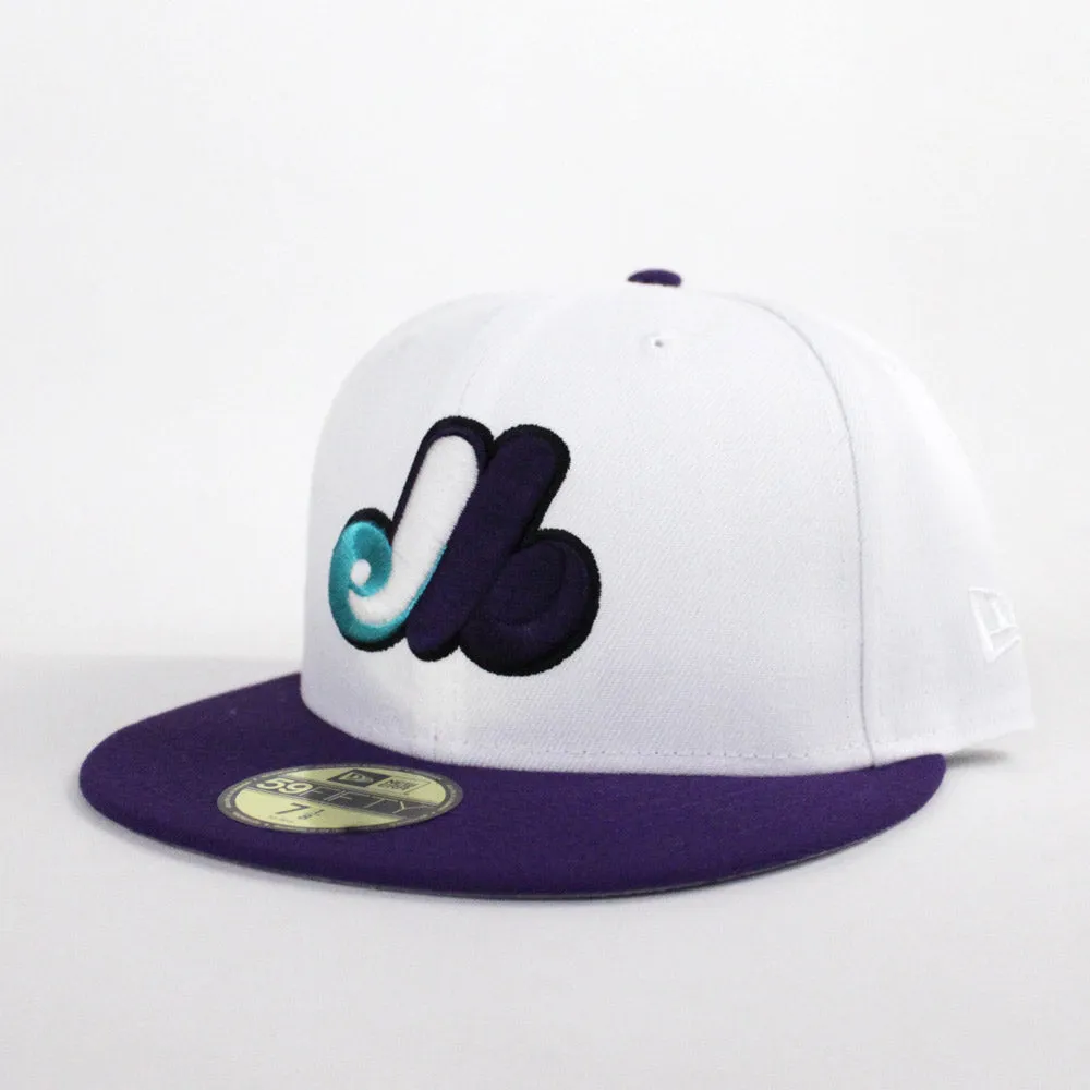 Montreal Expos New Era Fitted 59Fifty hat (Air Jordan 5 Grape Gray Under Brim)