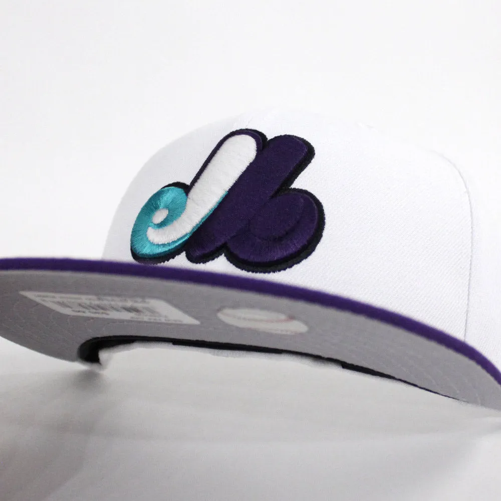 Montreal Expos New Era Fitted 59Fifty hat (Air Jordan 5 Grape Gray Under Brim)