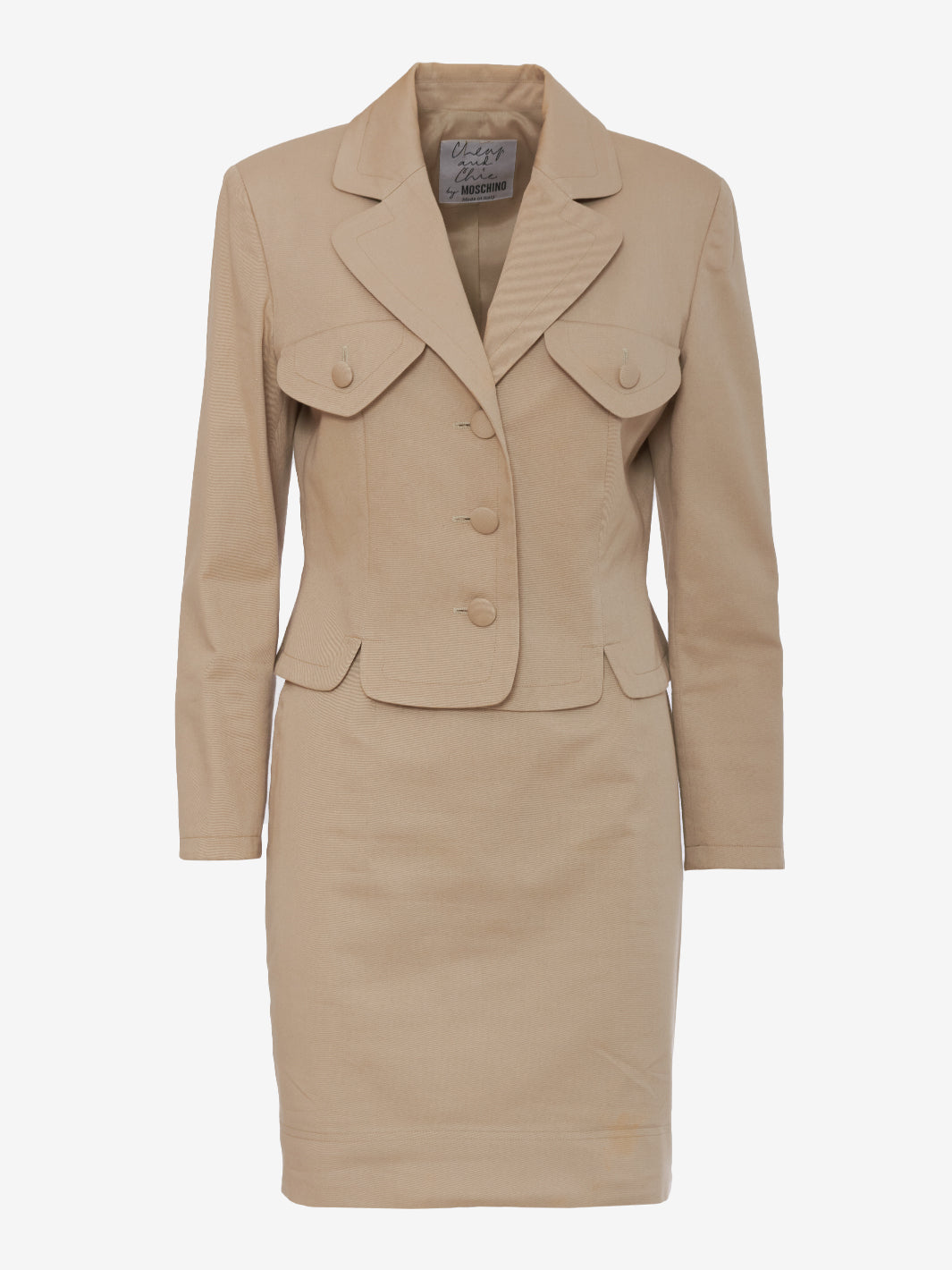 Moschino Cheap and Chic Beige Cotton Suit