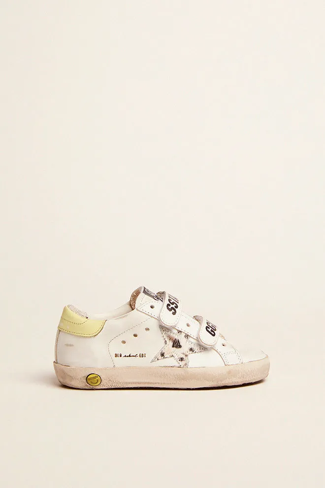 old school horsy star sneaker light yellow