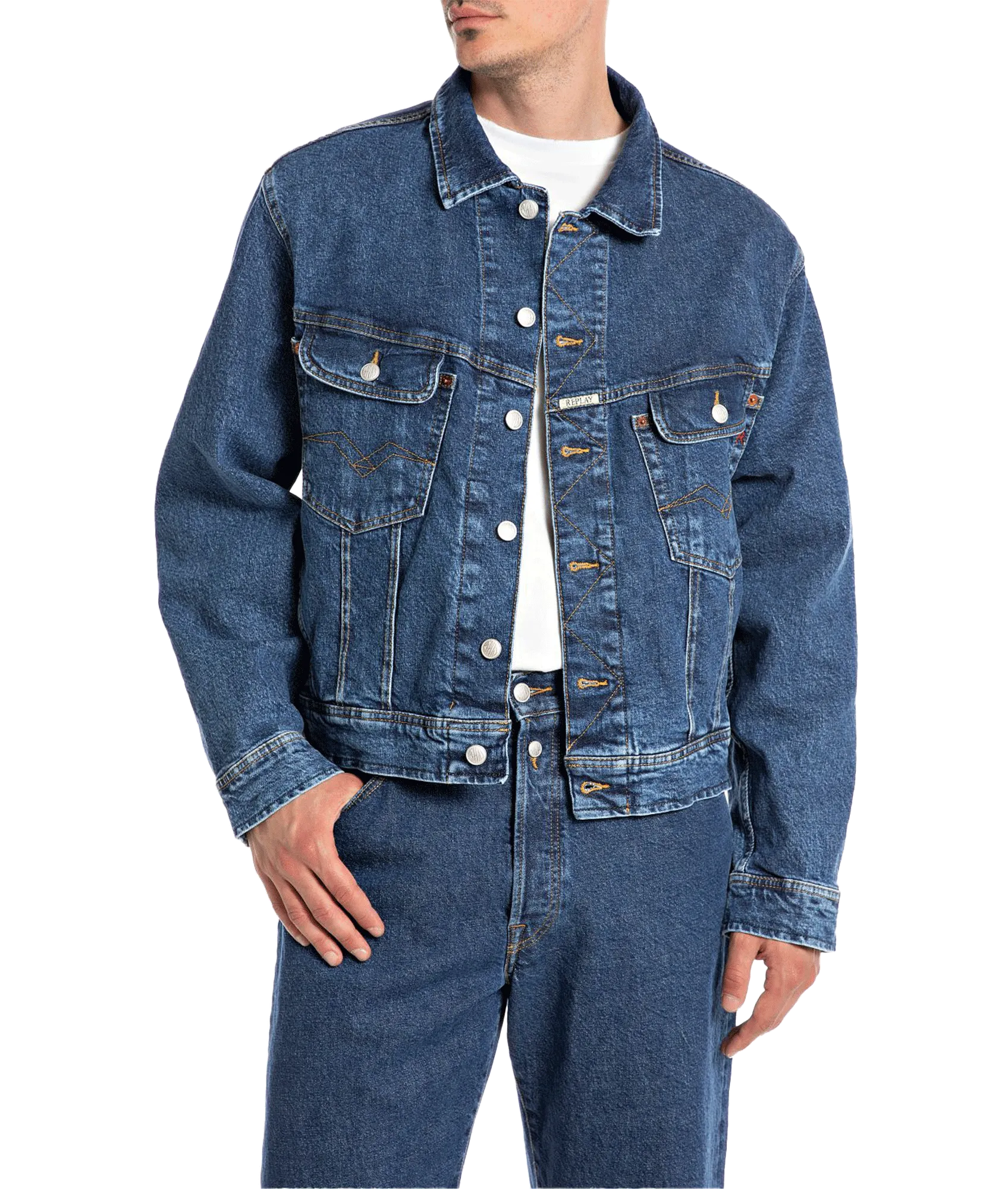 Oversized Denim Jacket - Blue