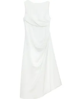 Peploum Women's Amor Draped Sateen Dress In Pearl White