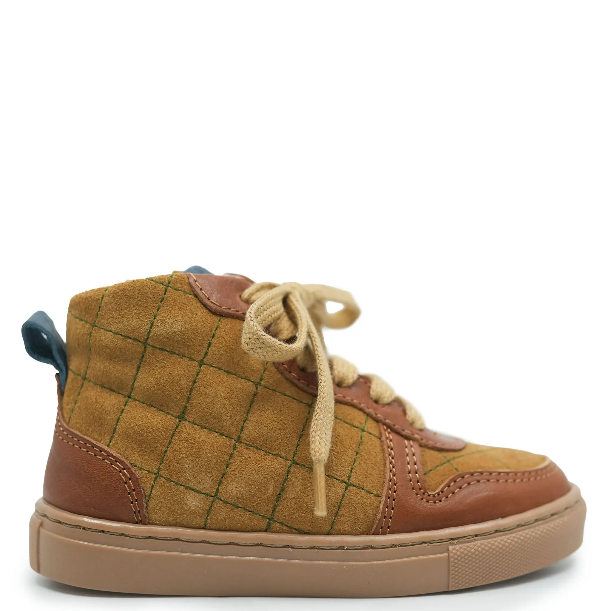 Petit Nord Cognac Quilted Hi Top Sneaker