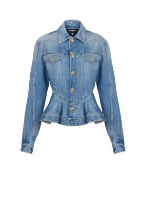 Pleated denim jacket