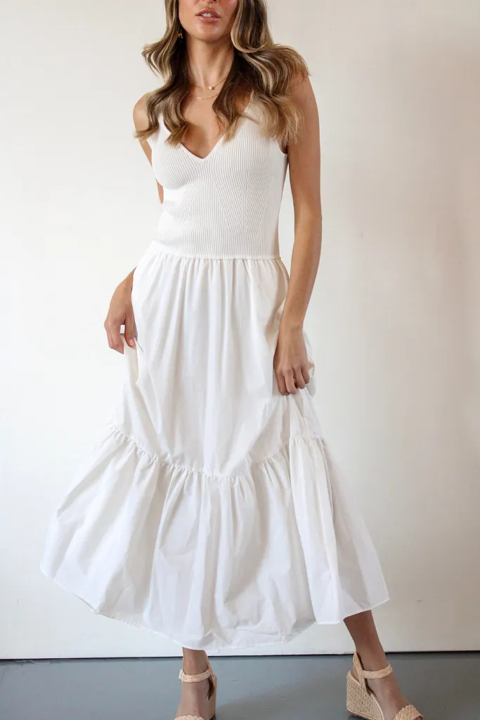 Positano Paradise Midi Dress in Off White