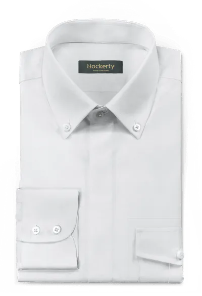 Premium wrinkle-free white cotton button down Shirt with hidden buttons