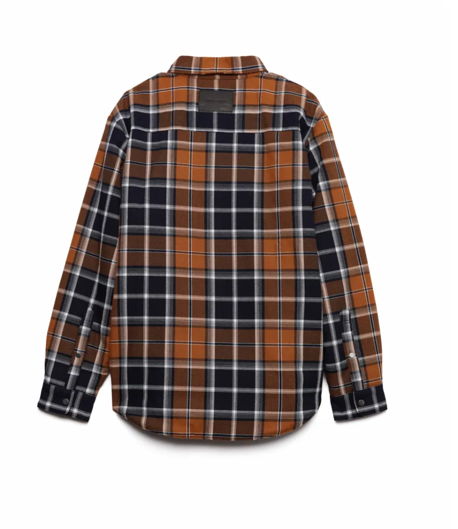 PURPLE BRAND - GOLD PLAID DOWN SHIRT