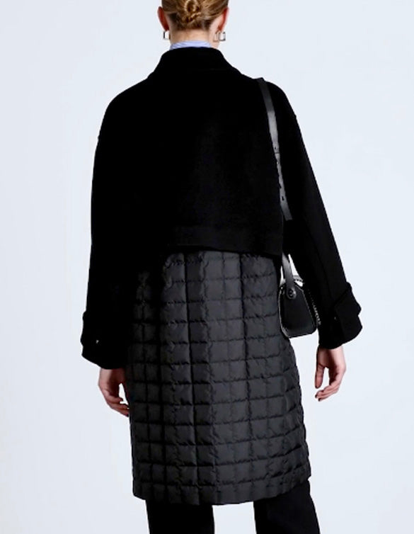 RECYCLED POLY QUILTED CONVERTIBLE OVERSIZED COAT