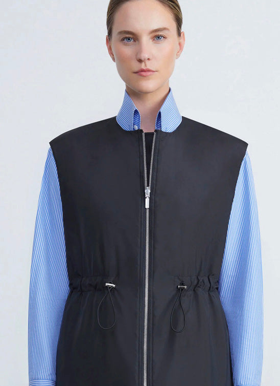 RECYCLED POLY QUILTED CONVERTIBLE OVERSIZED COAT