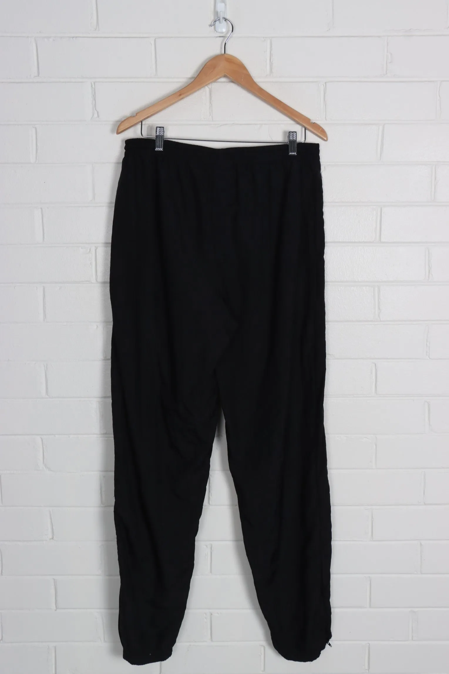 REEBOK Black Embroidered Thin Elastic Waist Track Pants (L)