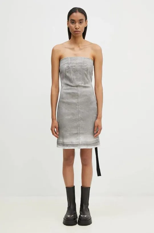 Rick Owens dress Splintered Denim Bustier gray color DS02D2501.HSCF