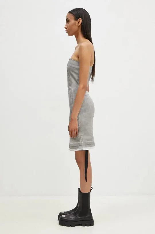 Rick Owens dress Splintered Denim Bustier gray color DS02D2501.HSCF