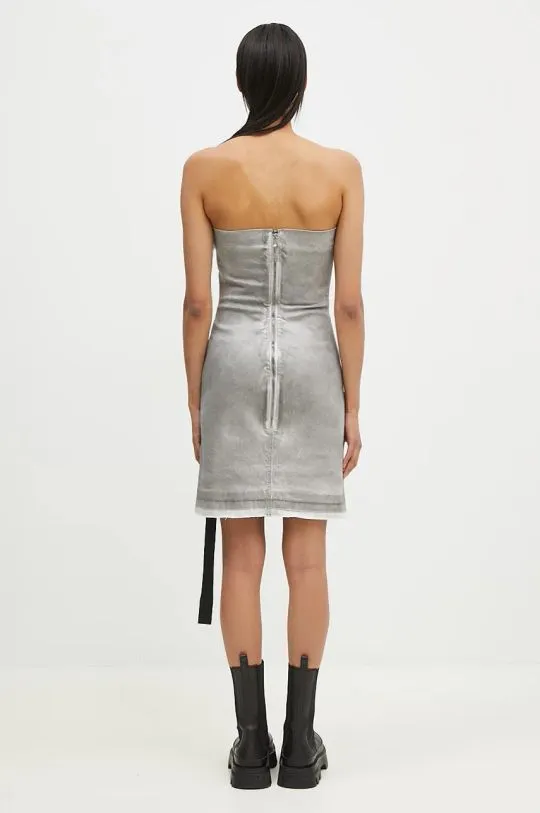 Rick Owens dress Splintered Denim Bustier gray color DS02D2501.HSCF