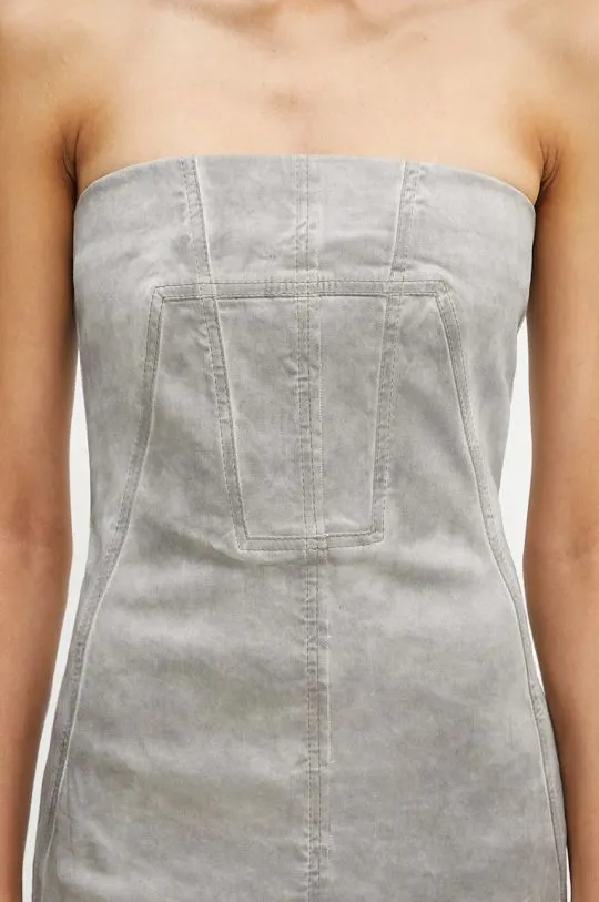 Rick Owens dress Splintered Denim Bustier gray color DS02D2501.HSCF