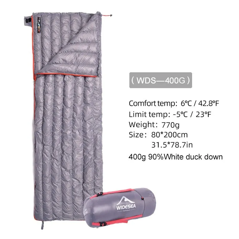 Sac de couchage ultraléger à 90% de duvet de canard confort +11°C / +6°C (à partir de 660g) Widesea – Down Sleeping Bag