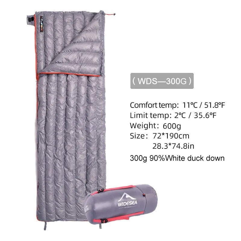 Sac de couchage ultraléger à 90% de duvet de canard confort +11°C / +6°C (à partir de 660g) Widesea – Down Sleeping Bag