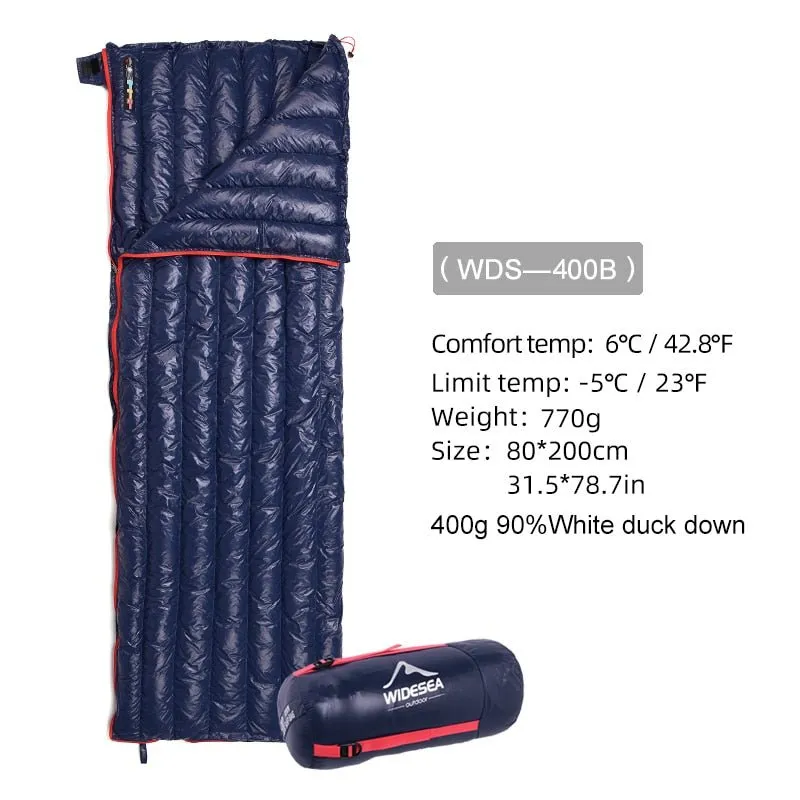 Sac de couchage ultraléger à 90% de duvet de canard confort +11°C / +6°C (à partir de 660g) Widesea – Down Sleeping Bag