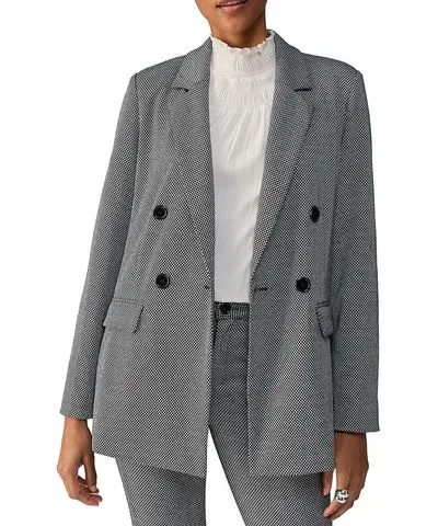 Sanctuary Keaton Womens Printed Notch Collar Double-Breasted Blazer