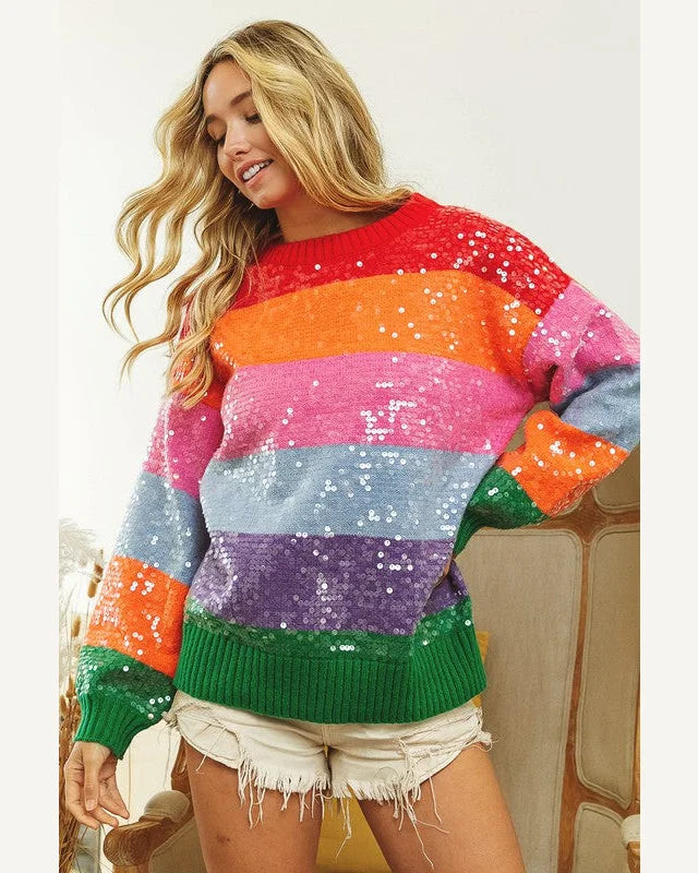 Sequin Rainbow Sweater