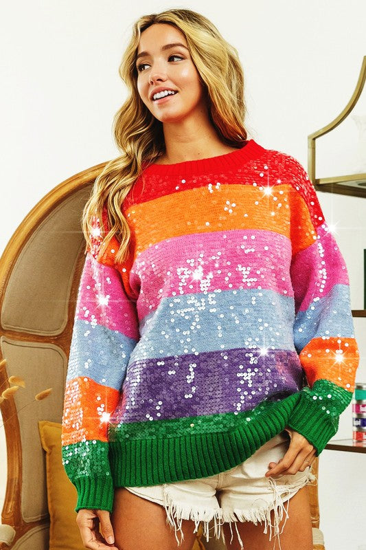 Sequin Rainbow Sweater